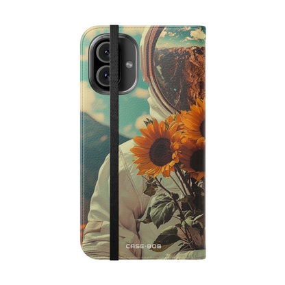 Sunflower Astronaut - iPhone 16 Plus Case - Wallet