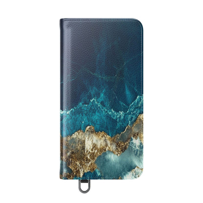 Golden Fracture Teal - Samsung S25 Case - Wallet