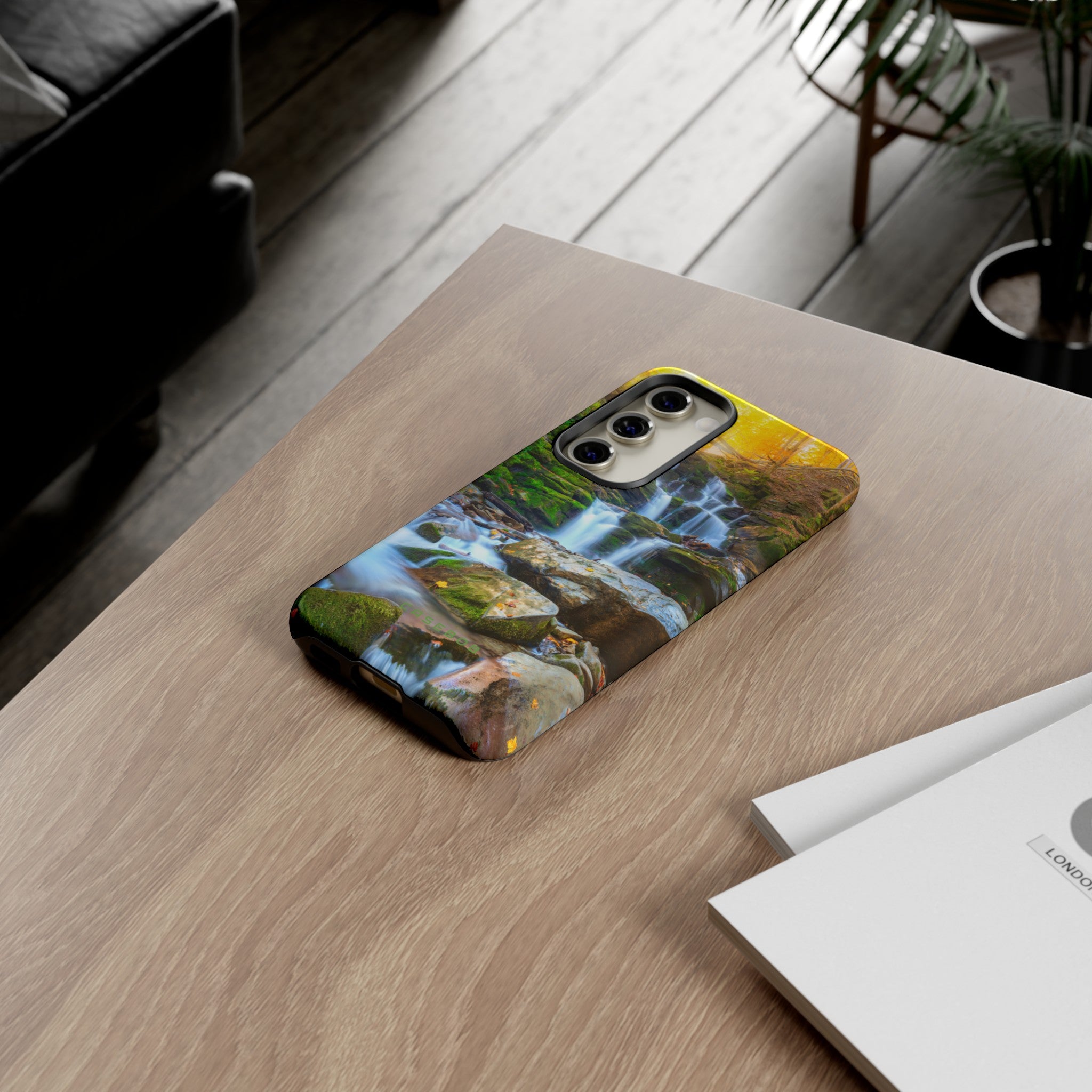 Autumn Mountain Waterfall - Protective Phone Case