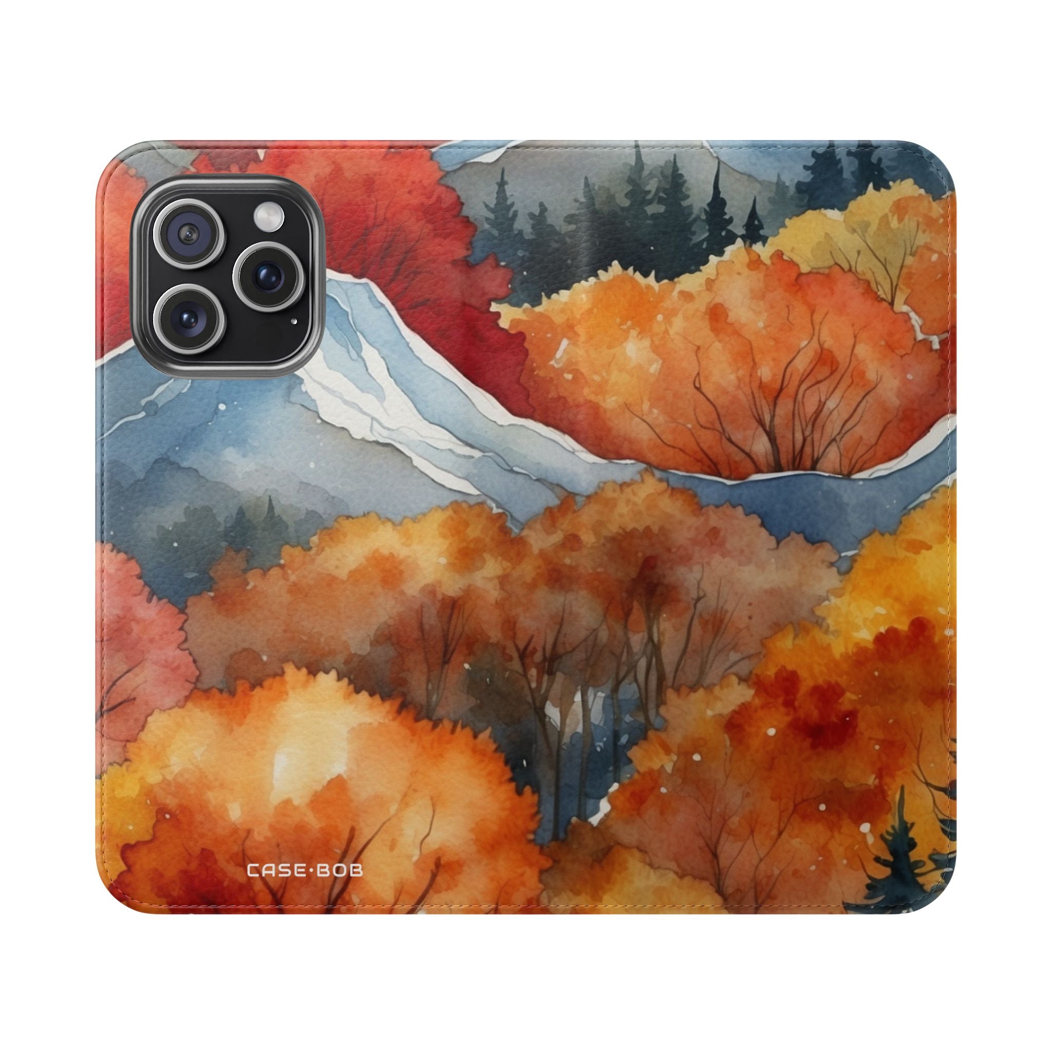 Snowcapped Ember Mountains - iPhone 15 Pro Max Case - Wallet