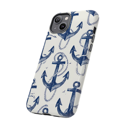 Navy Anchor Loop iPhone 14 Plus Case - Tough
