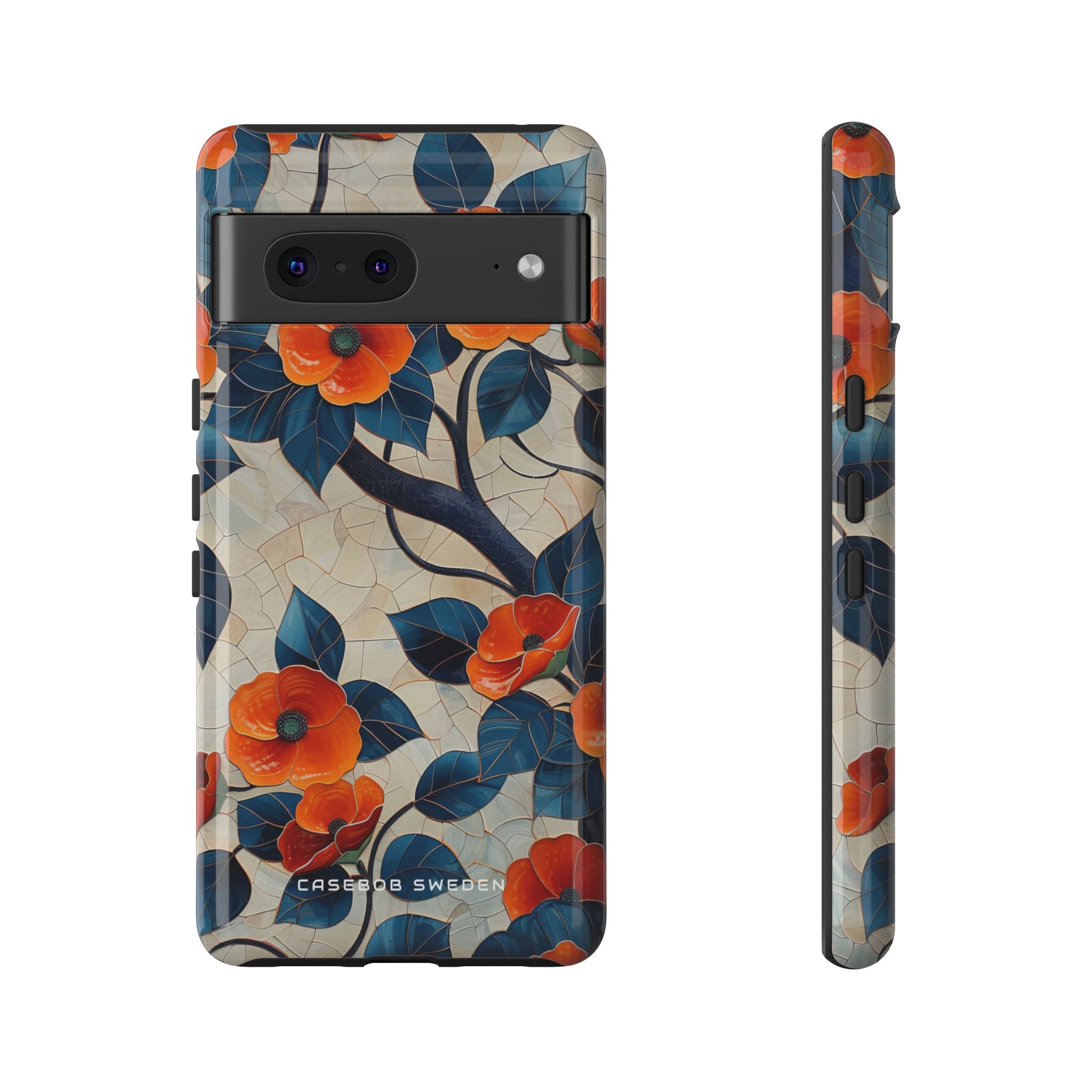 Orangenblüten Mosaik Harmonie Google Pixel 7 - Robuste Handyhülle