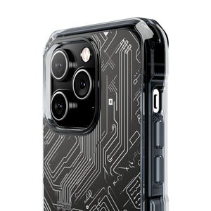 Cyber Circuitry Art - Phone Case for iPhone (Clear Impact - Magnetic)