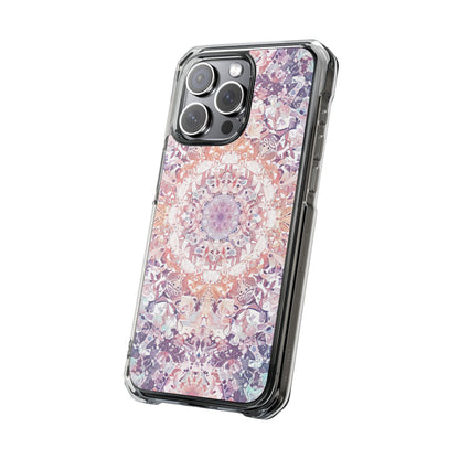 Purple Pink Mandala - Clear Impact iPhone 15 Phone Case