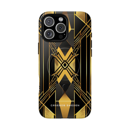 Golden Geometric Elegance iPhone 16 | Tough+ Phone Case