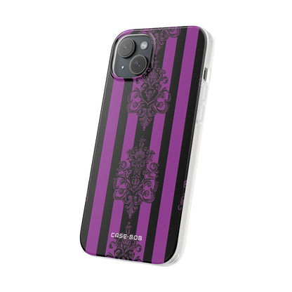 Damask Elegance Purple iPhone 15 Plus Case - Soft
