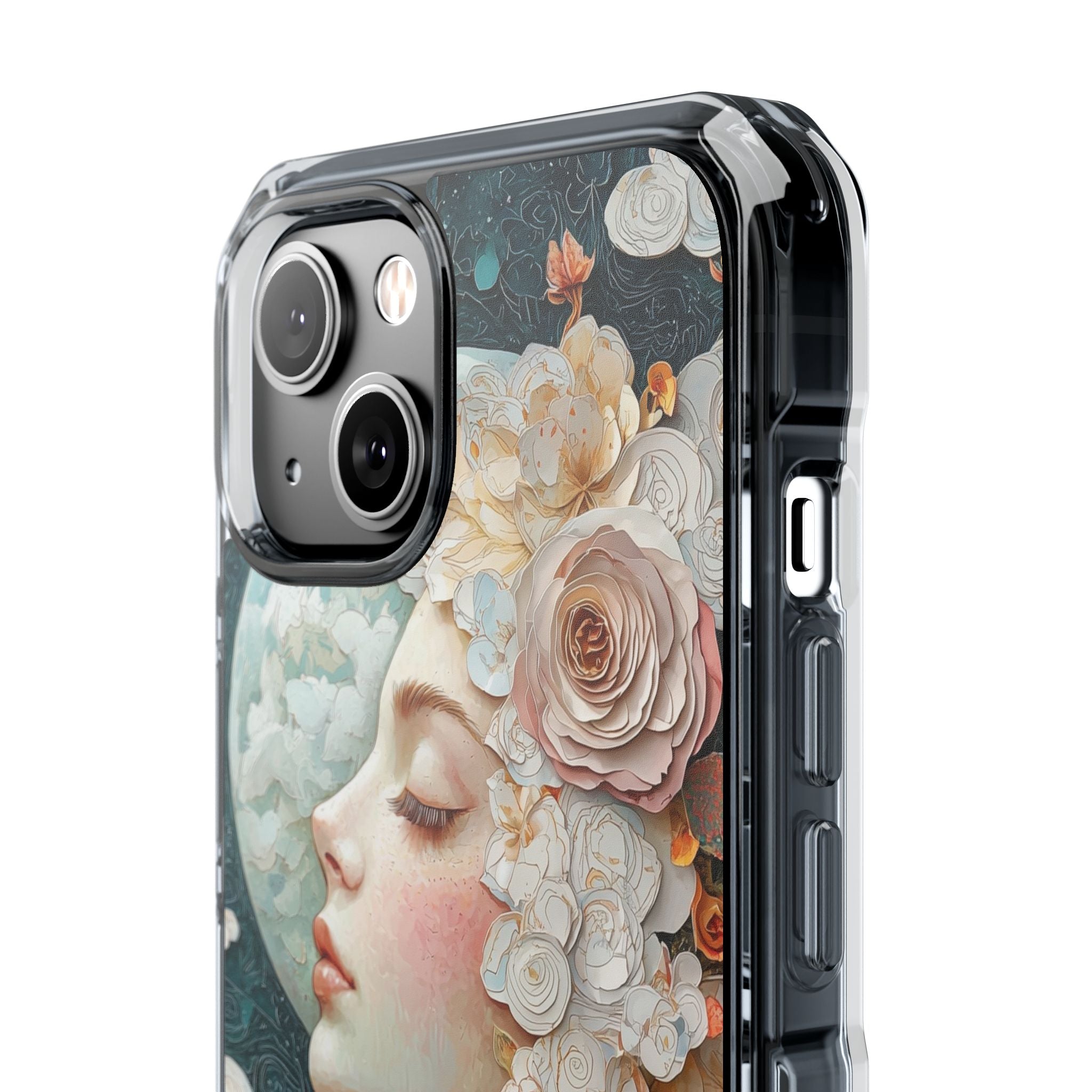 Moon Embraces Flowers iPhone Case - Impact