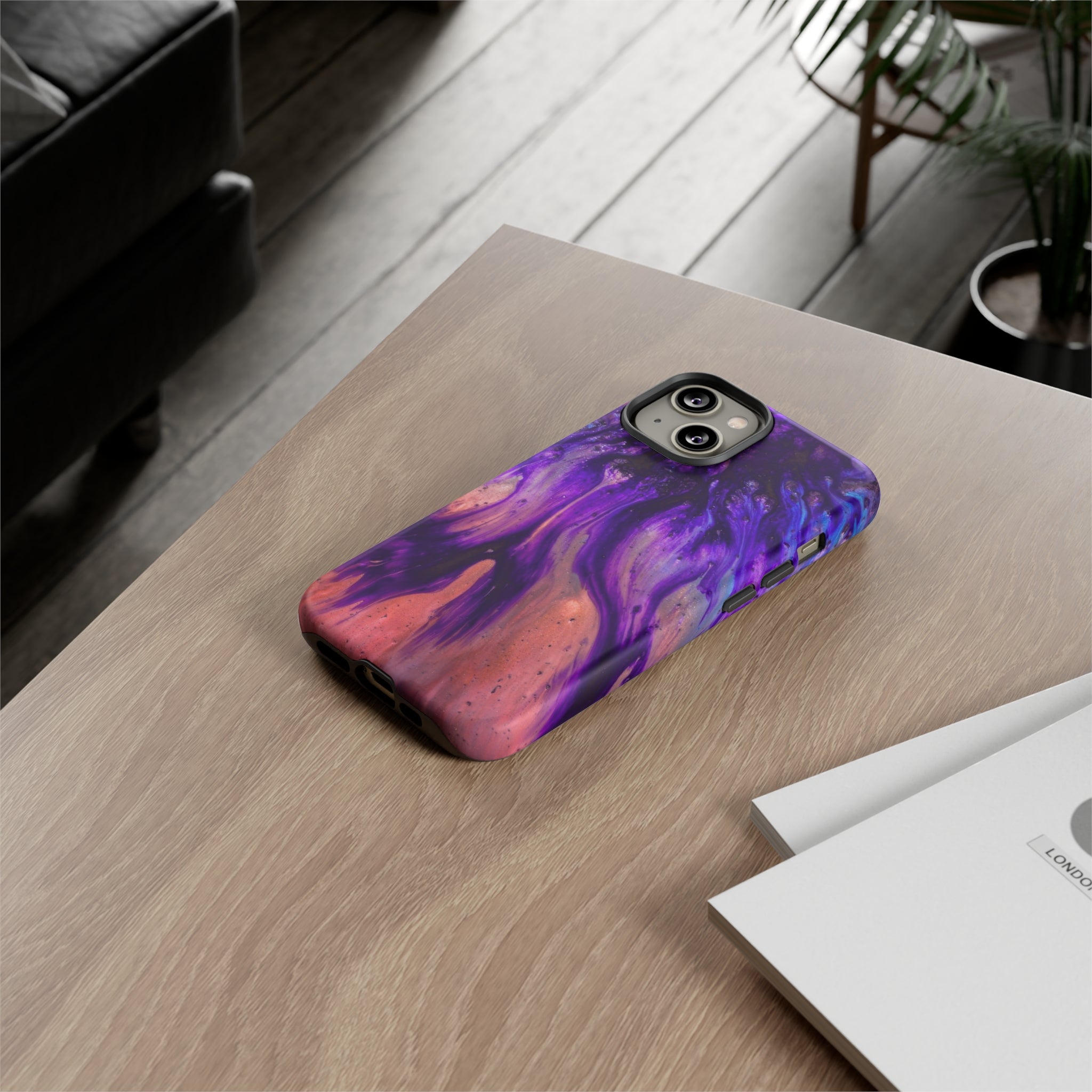 Purple Flow Ink Art iPhone Case (Protective) Phone Case