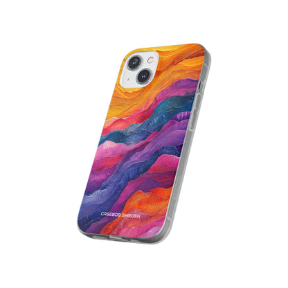 Vibrant Abstract Waves - Flexi iPhone 14 Phone Case