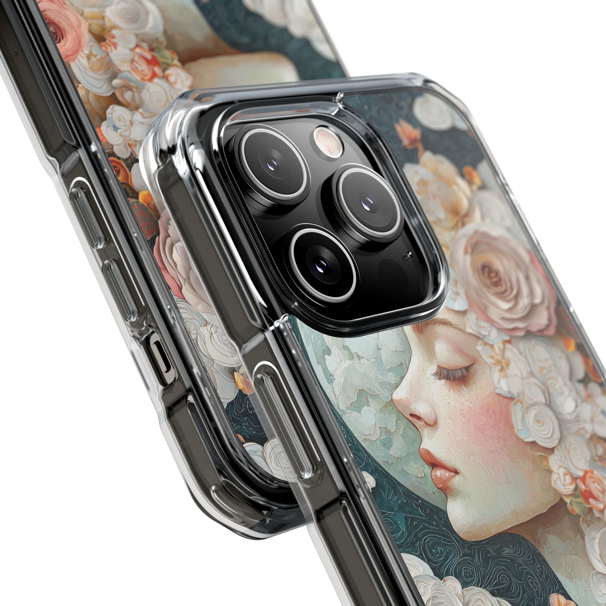 Moon Embraces Flowers iPhone Case - Impact