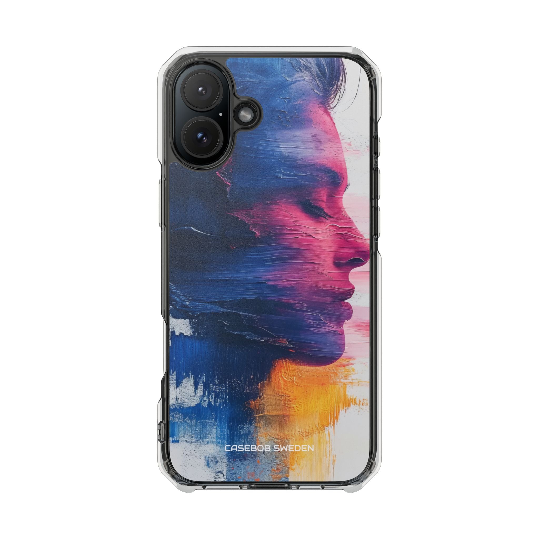 Blue Magenta Portrait - Clear Impact iPhone 16 Phone Case