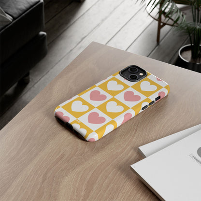 Heart Grid Harmony - iPhone Case