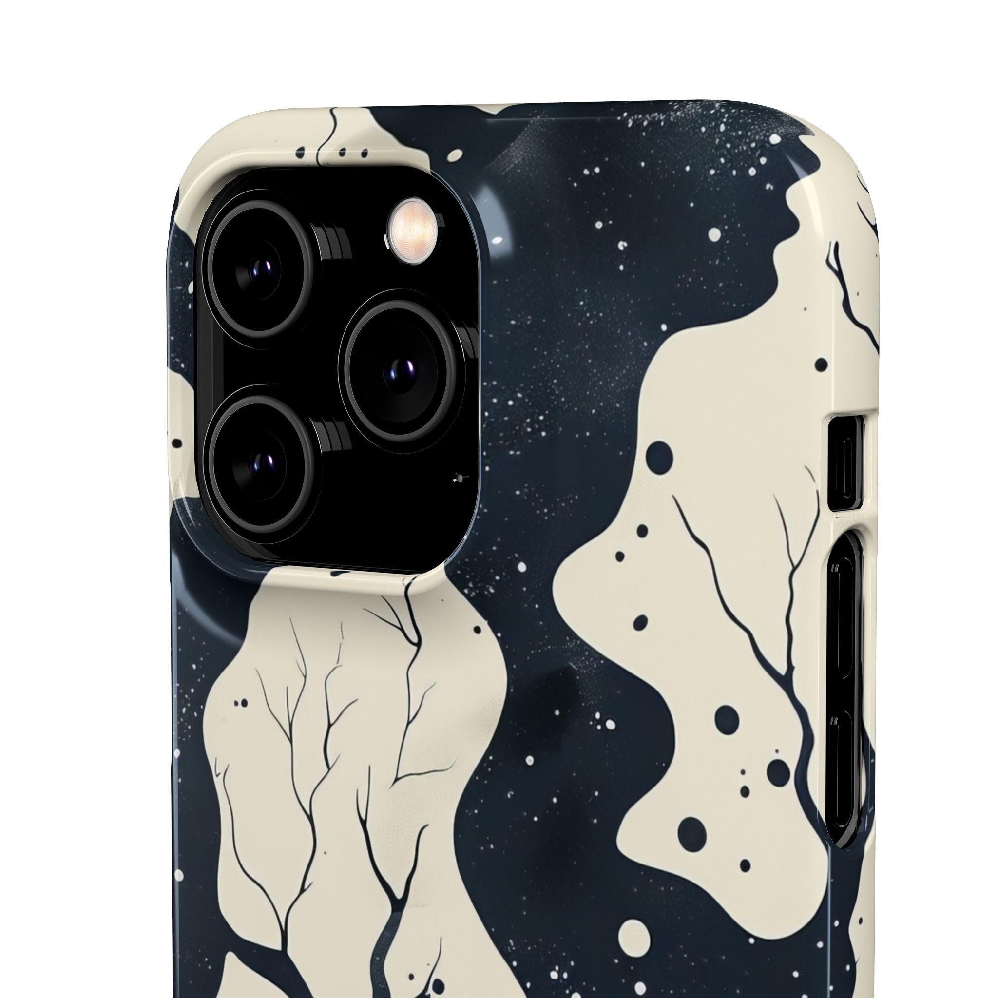 Organic Fluid Silhouettes with Cosmic Depth iPhone 14 - Slim Phone Case