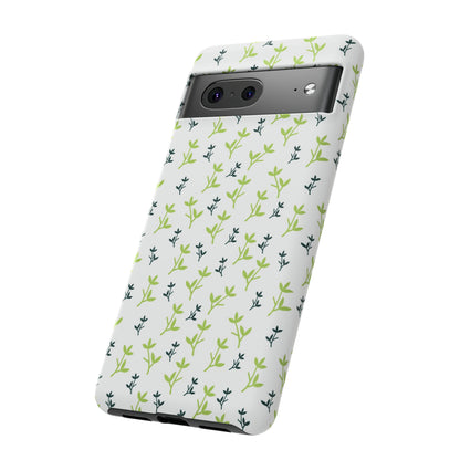 White Flower Pattern - Protective Phone Case