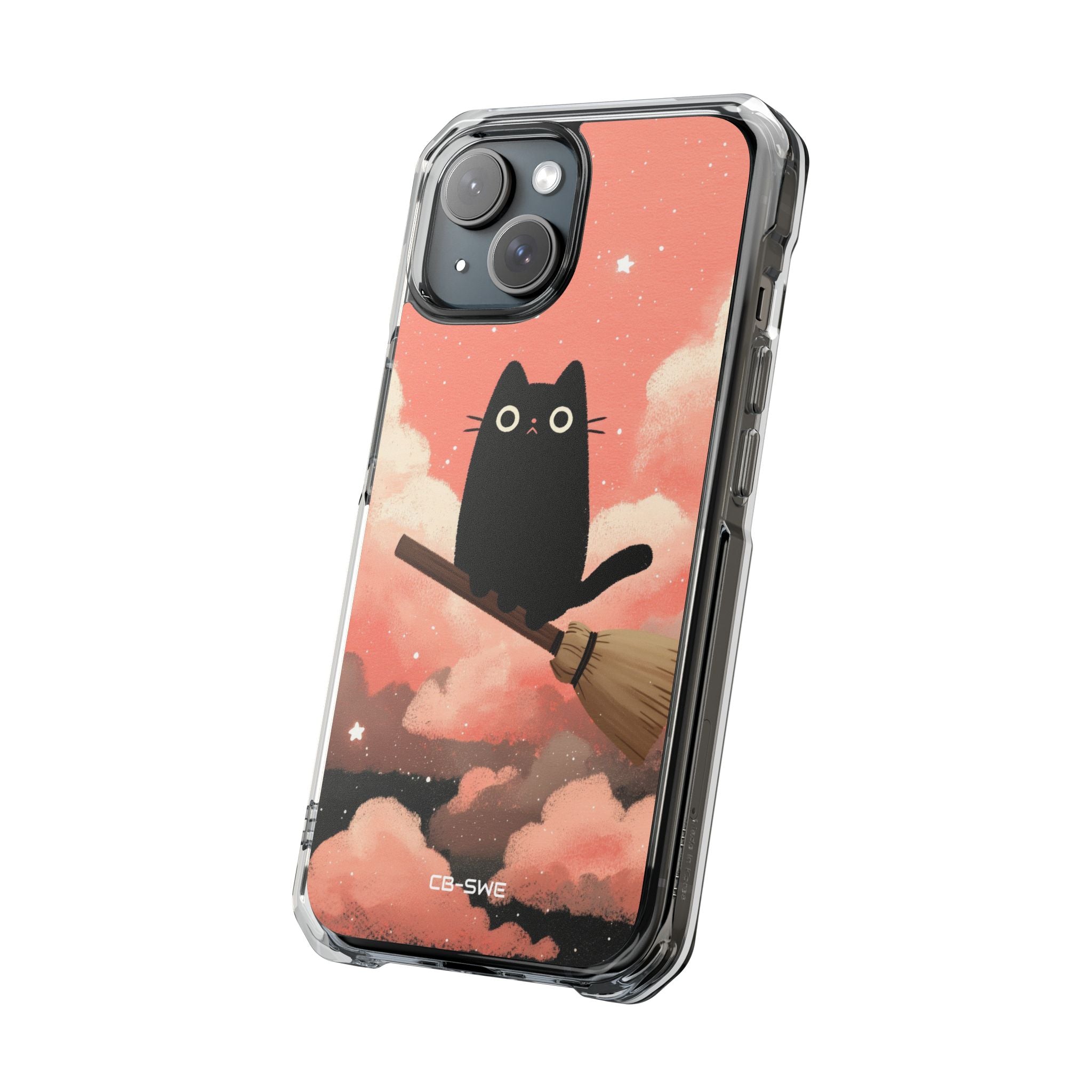 Cat Rides Broom iPhone Case - Impact