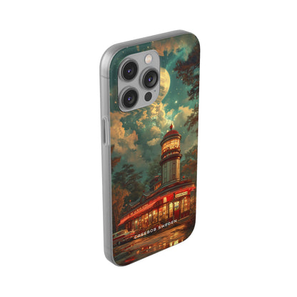 Vintage Moonlit Diner Fantasy iPhone 14 - Flexi Phone Case