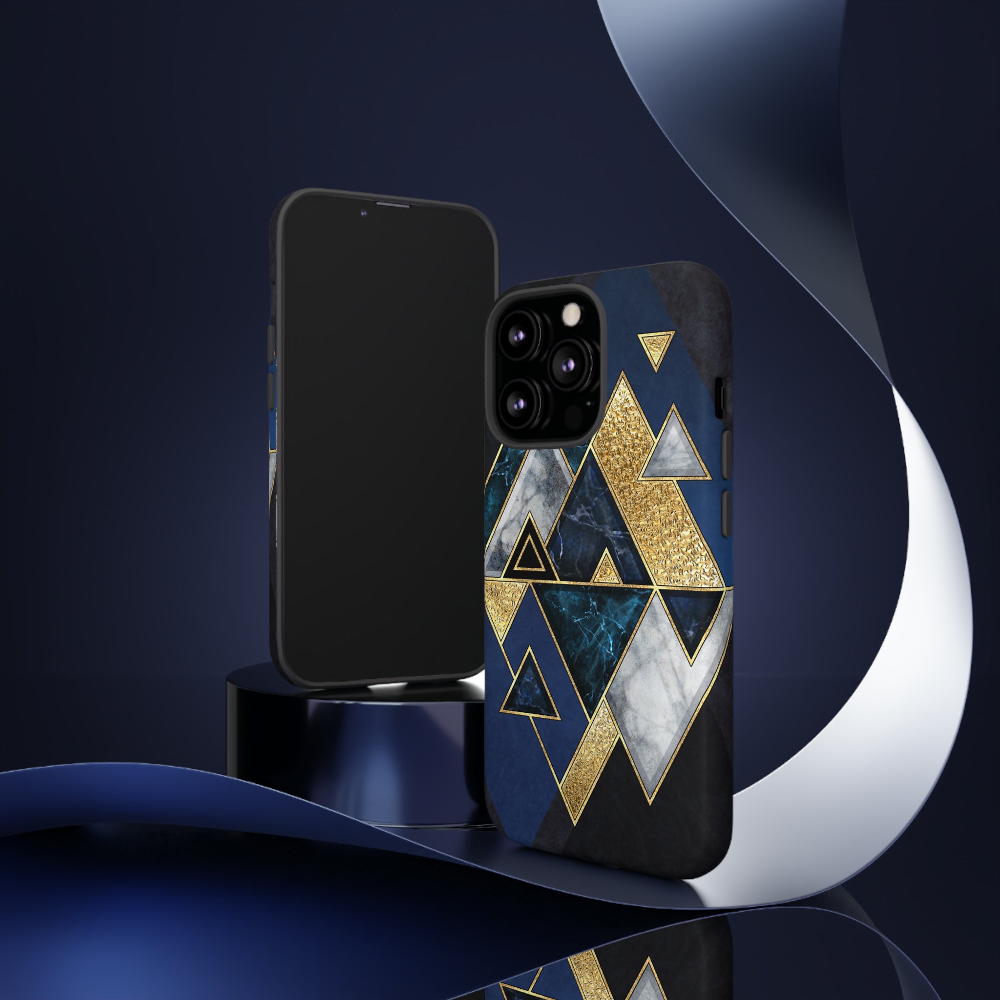 Dark Blue Geometric - Protective Phone Case