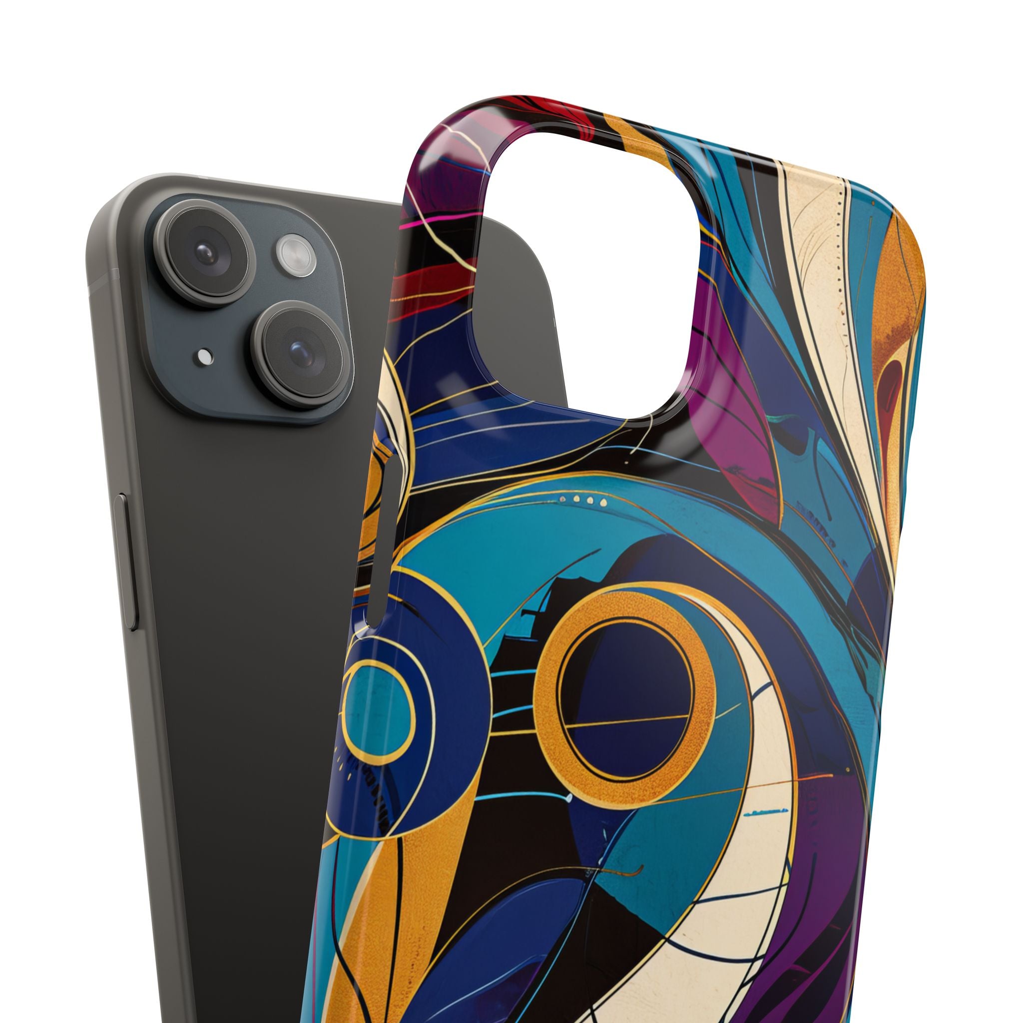 Vintage Vortex Harmony iPhone 15 - Slim Phone Case