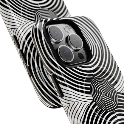 Monochrome Spiral Motion iPhone 16 - Tough+