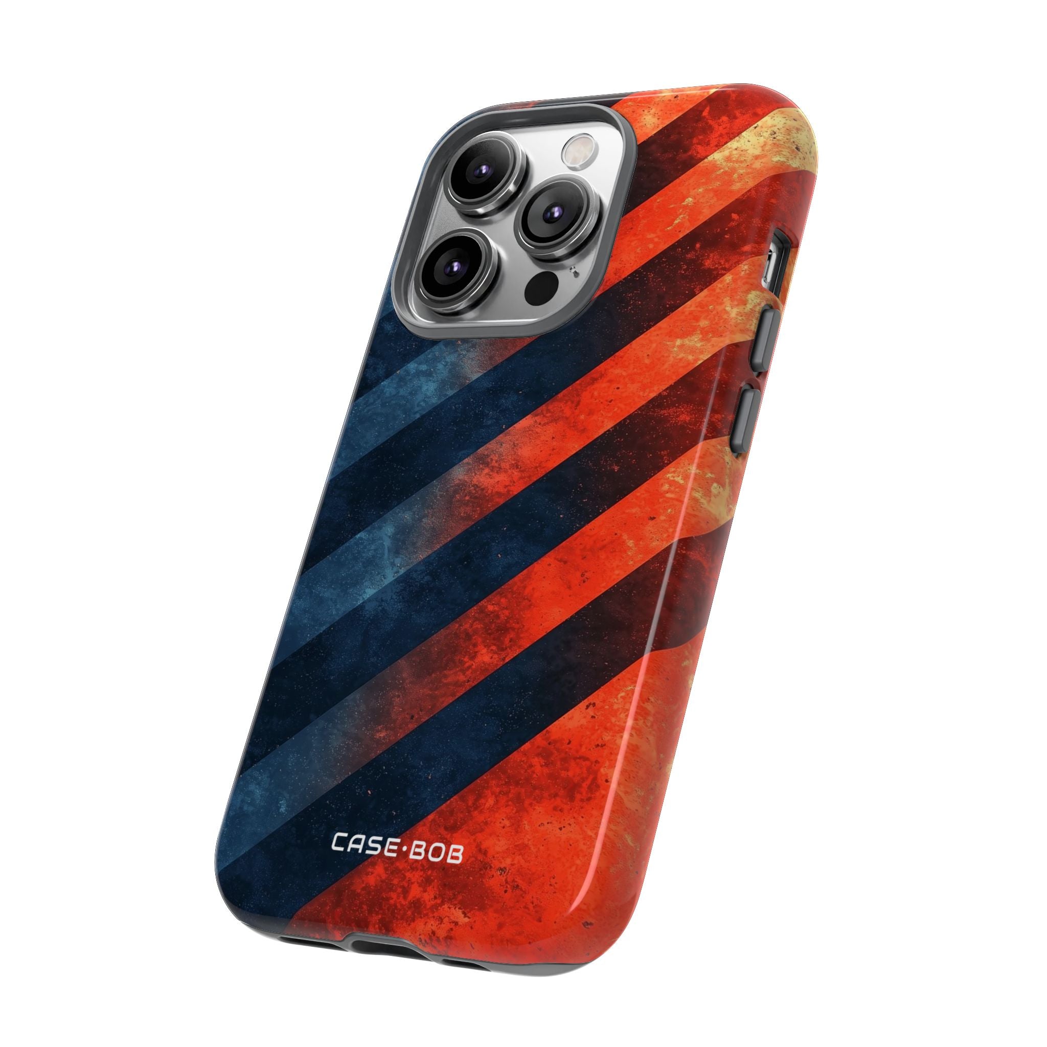 Diagonal Stripes Blaze iPhone 14 Pro Case - Tough