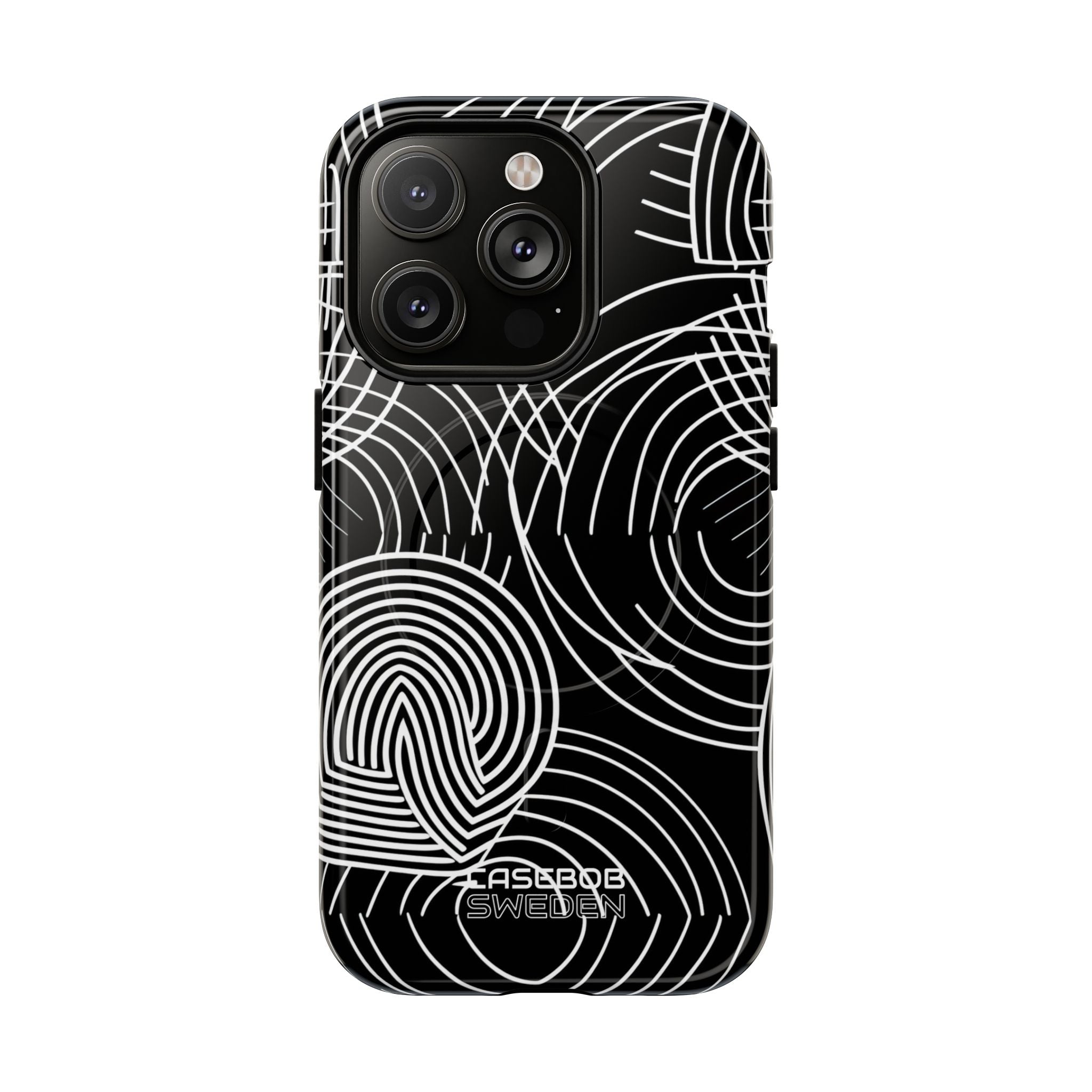 Monochrome Spiral Curves iPhone 14 - Tough+