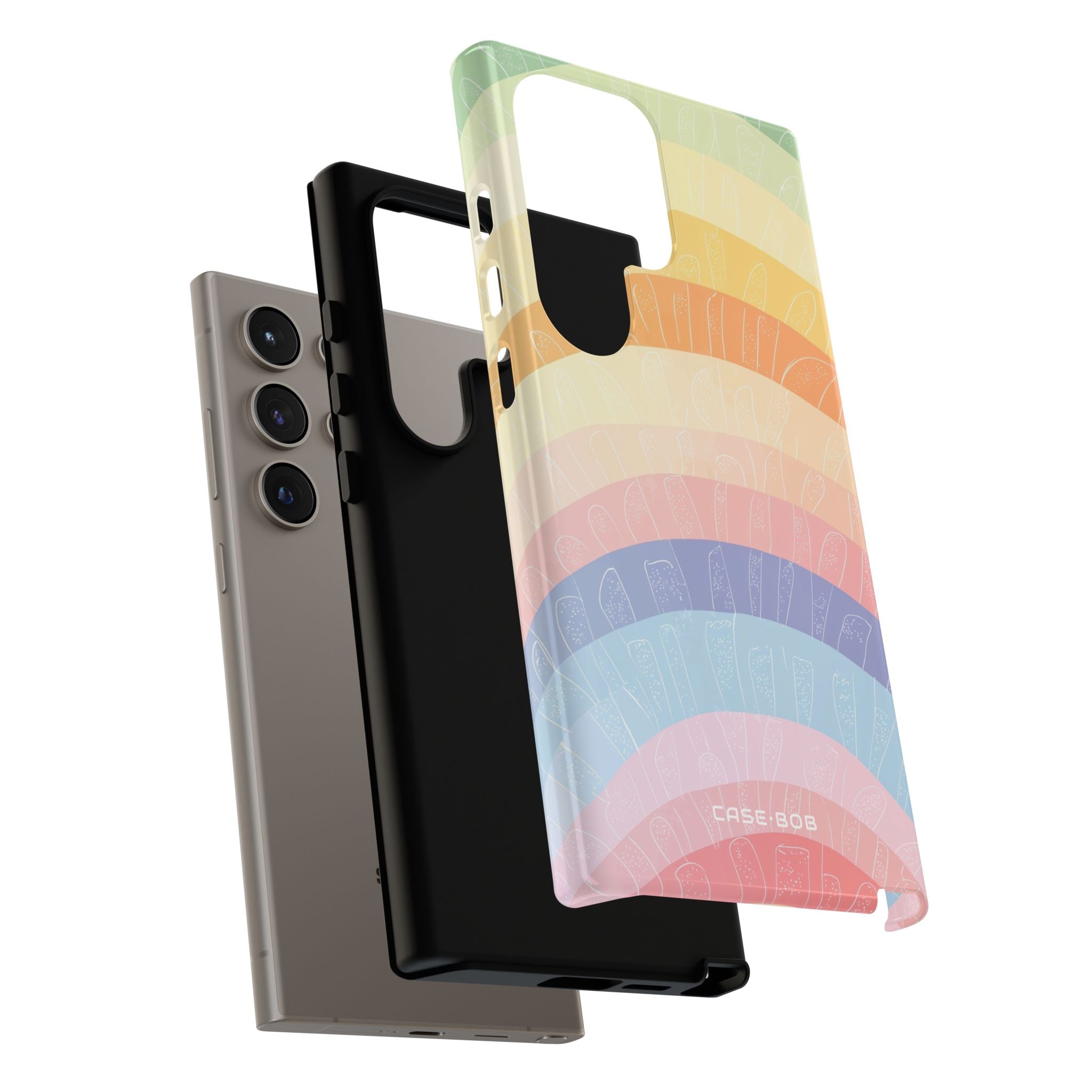 Pastel Rainbow Bands Samsung S24 Ultra Case - Tough