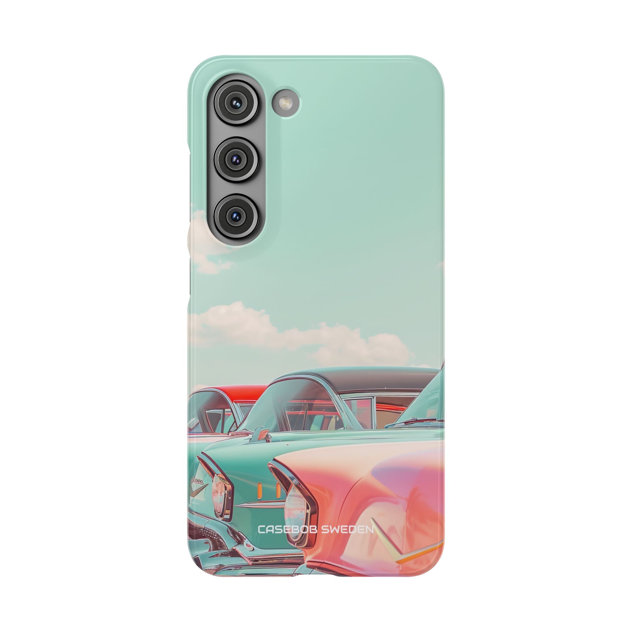 Vintage Turquoise Cars - Slim Samsung S23 Phone Case