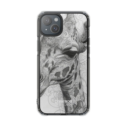 Swirling Giraffe Art iPhone 15 - Impact Clear+