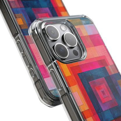 Vibrant Geometry - Clear Impact iPhone 15 Phone Case