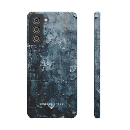 Weathered Blue Tapestry with Cracked Layers Samsung S21 - Slim Phone Case