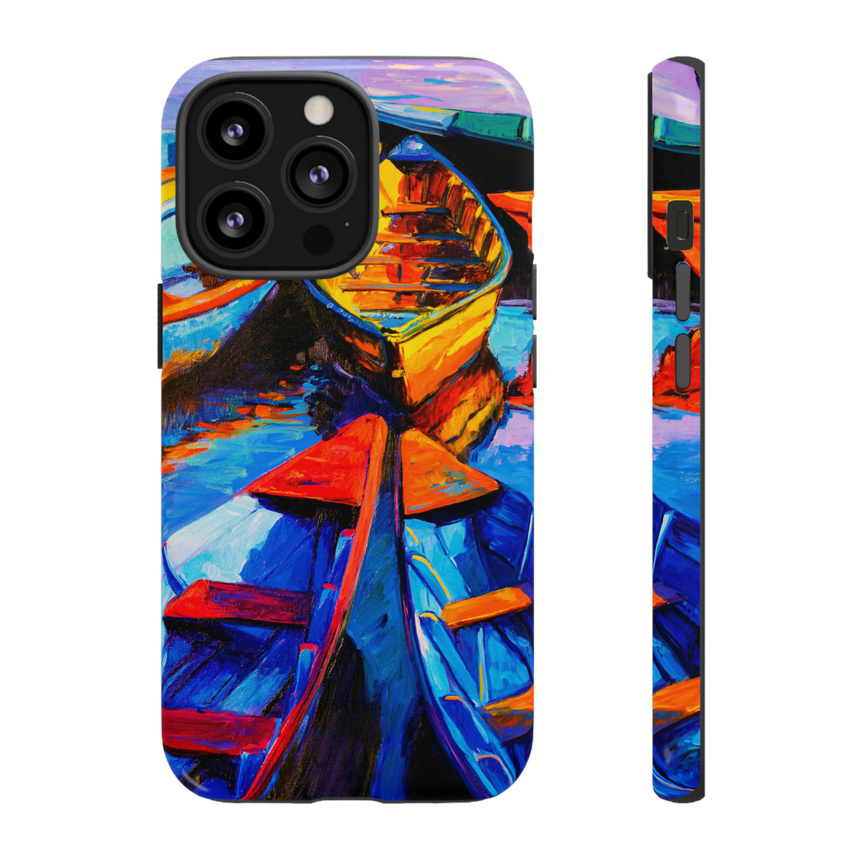 Oil painting - Wooden Boat - Protective Phone Case