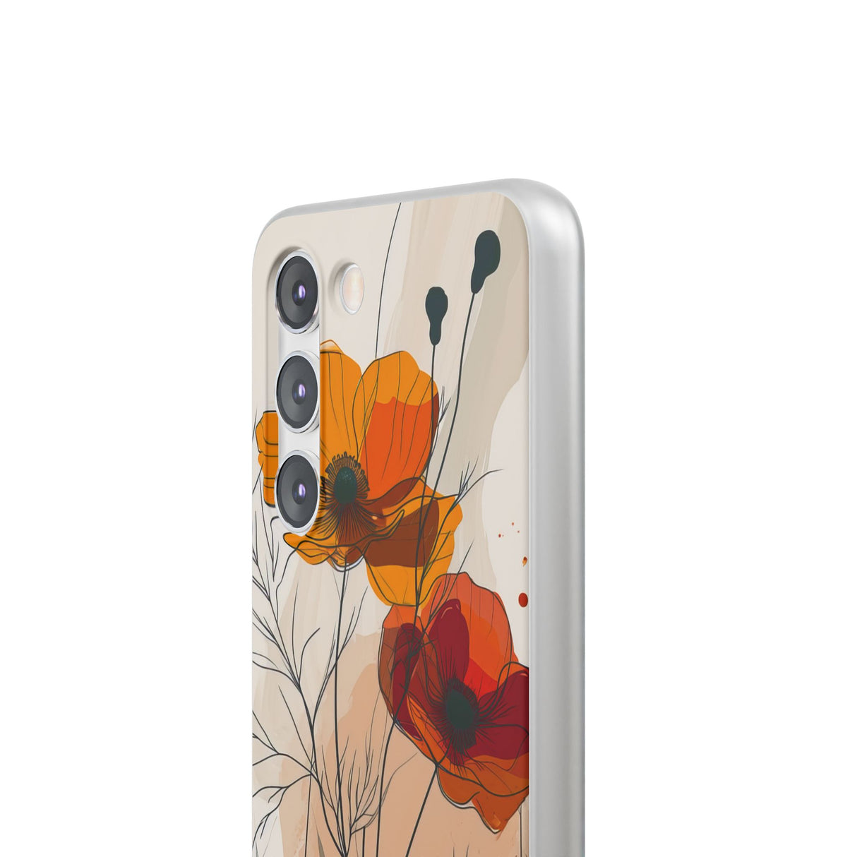 Feurige florale Abstraktion | Flexible Handyhülle für Samsung Galaxy