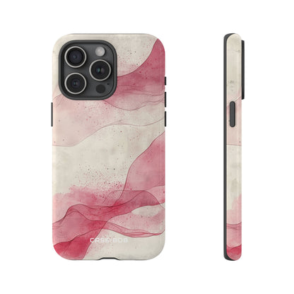 Crimson Waves iPhone 15 Pro Max Case - Tough