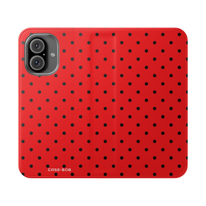 Black Dot Grid - iPhone 16  Case - Wallet
