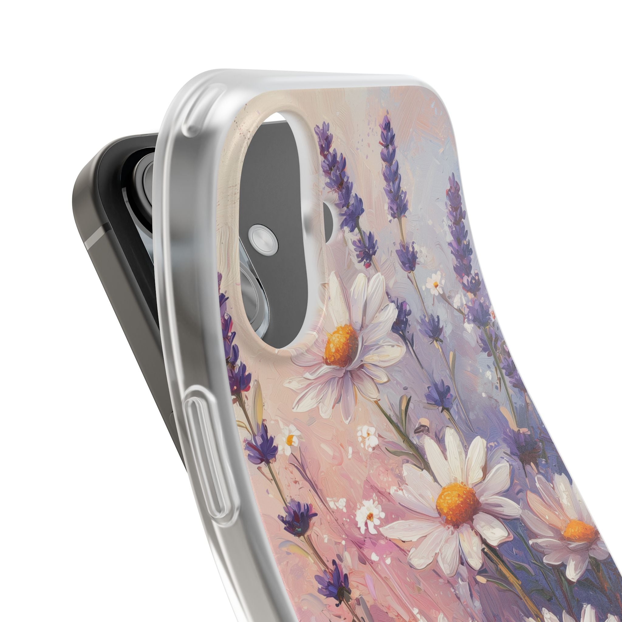 Daisy Lavender Bloom iPhone 16 Case - Soft