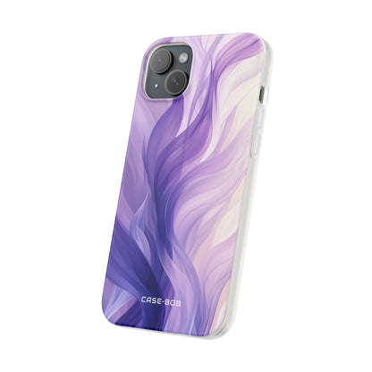 Purple Ribbon Waves iPhone 15 Plus Case - Soft