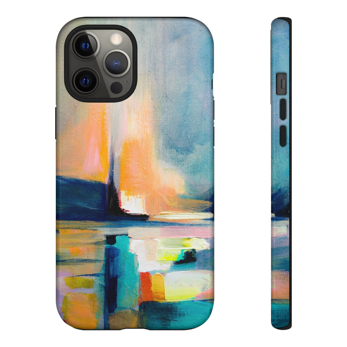 Abstract Blue n Yellow iPhone Case (Protective) iPhone 12 Pro Max Glossy Phone Case