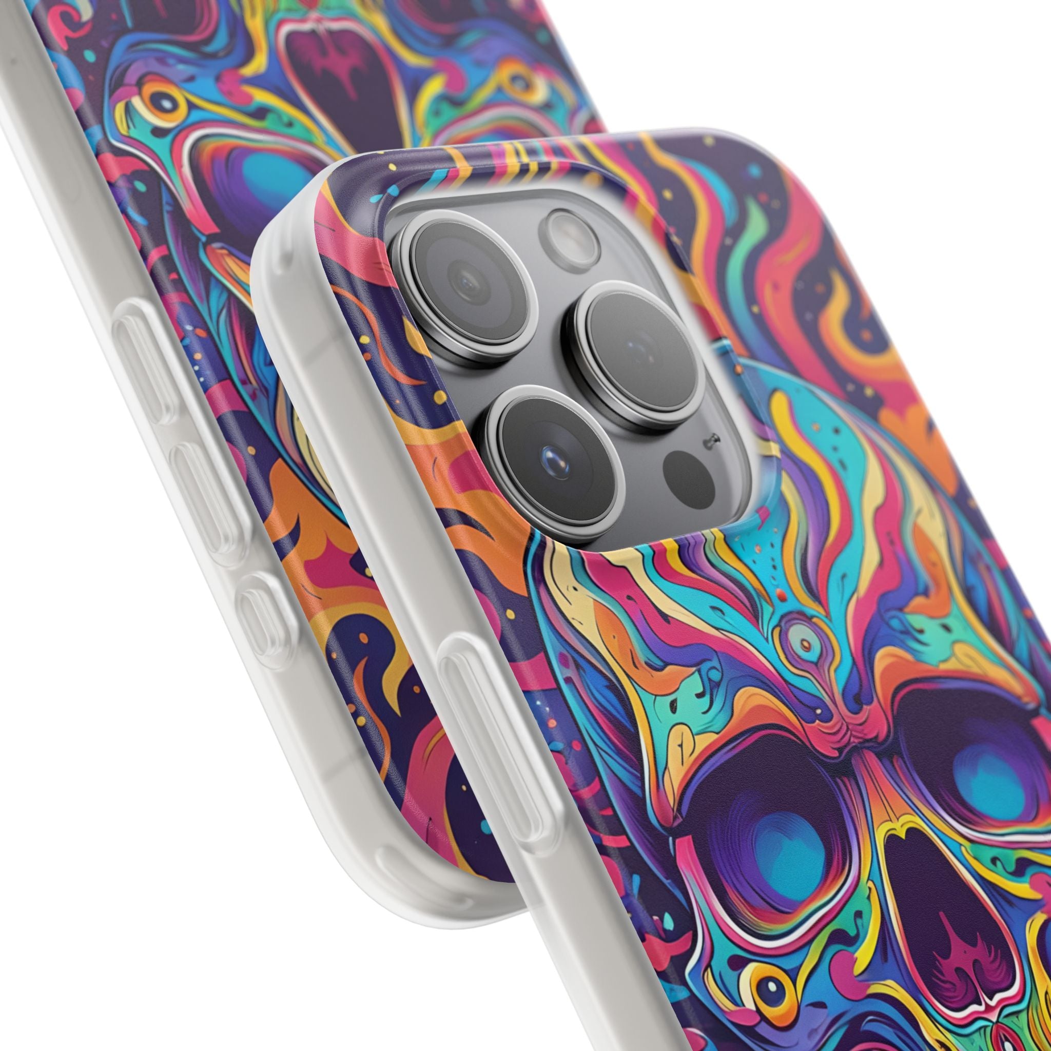 Flaming Skull iPhone 15 Pro Case - Soft