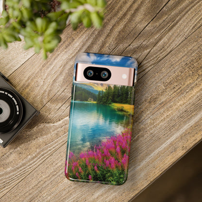 Azure Alpine Lake Phone Case - Protective Phone Case