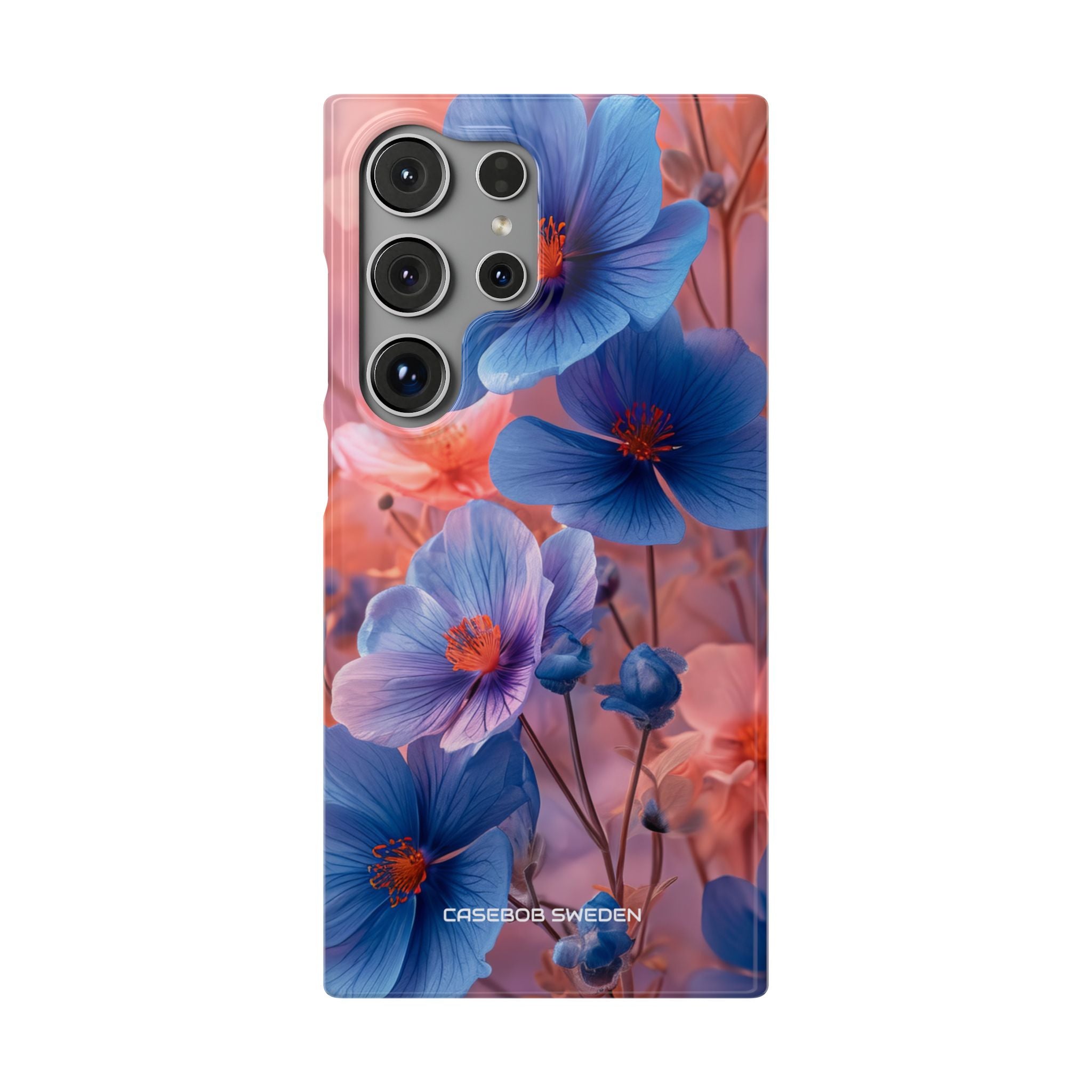 Blue Peach Blossoms - Slim Samsung S24 Phone Case