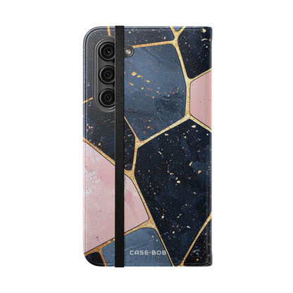 Golden Mosaic Navy - Samsung S23+ Case - Wallet