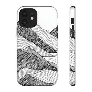 Abstract Mountain Line Art - Protective Phone Case