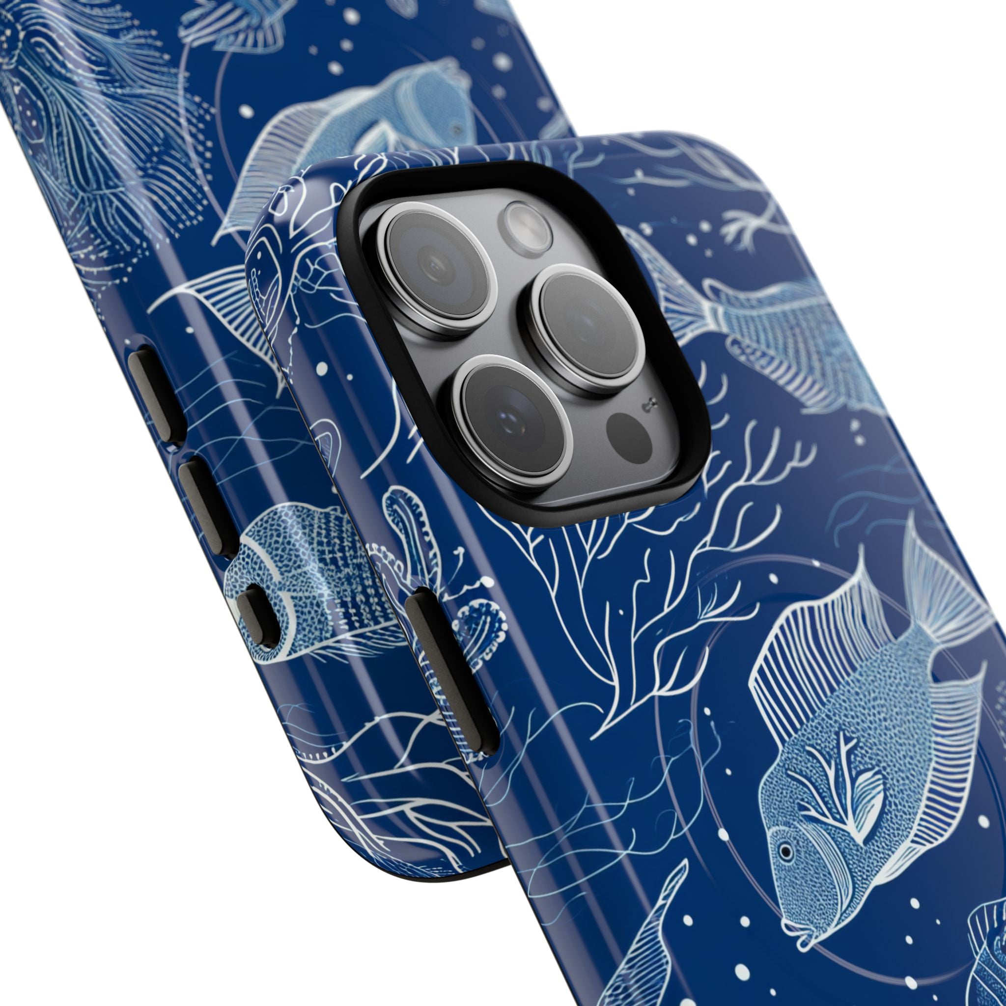 Navy Scale Reef iPhone 15 Pro Max Case - Tough+