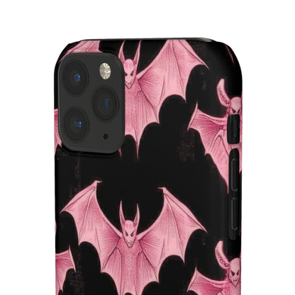 Gothic Pink Bats Aflame iPhone 11 - Slim Phone Case