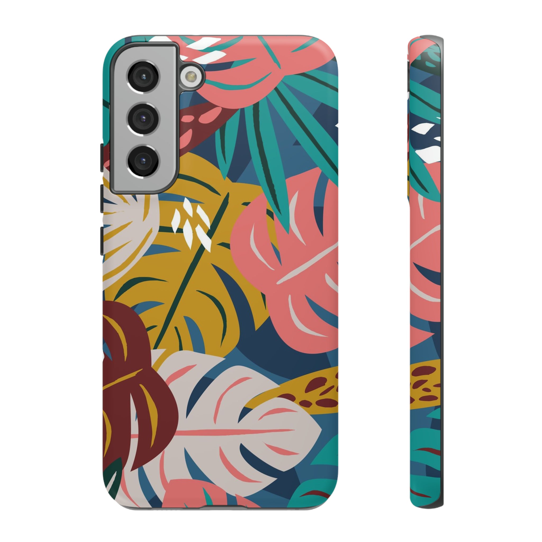 Tropical Leaf Mono - Protective Phone Case