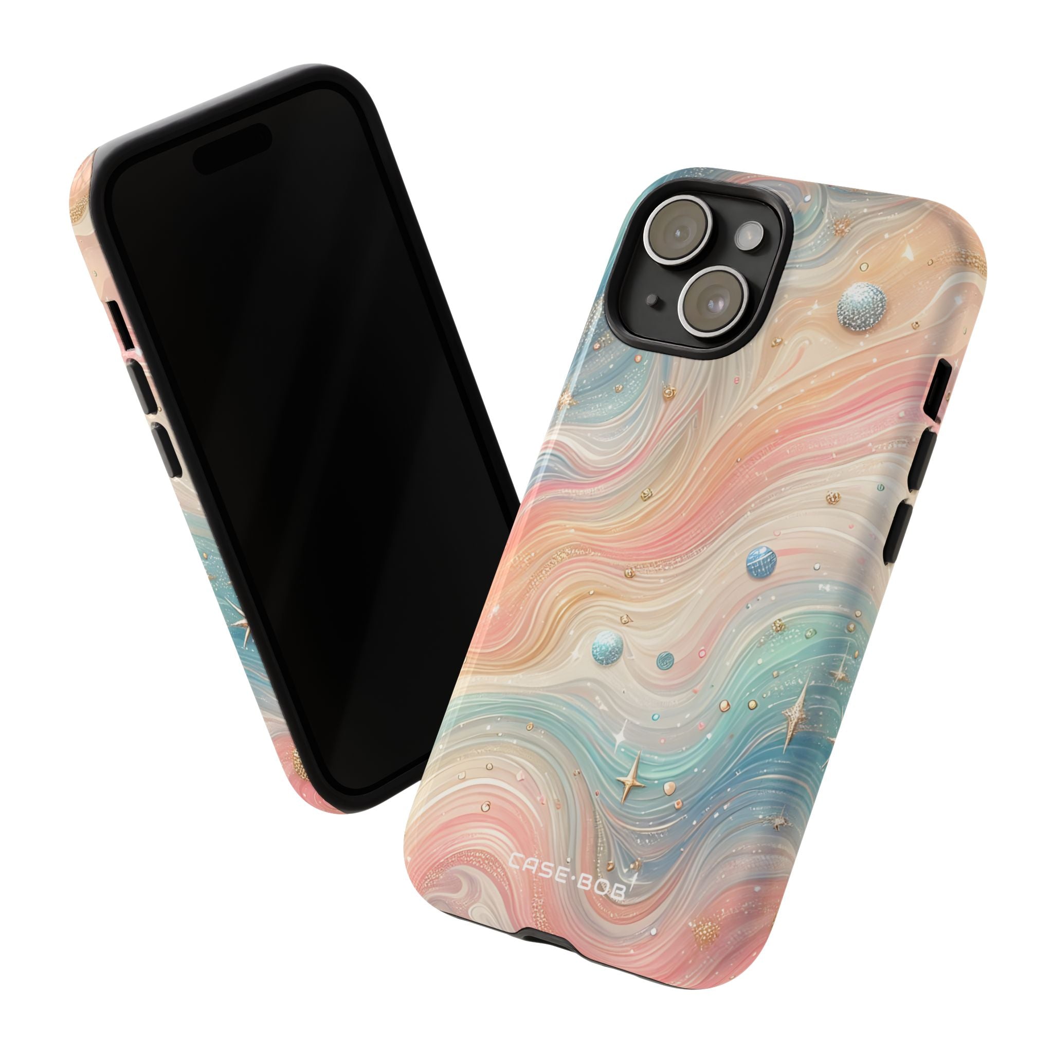 Iridescent Swirls iPhone 15 Case - Tough