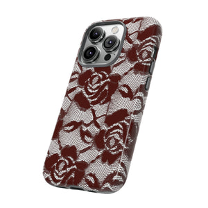 Rote Spitze Gothic Blume - Schutzhülle für Handy