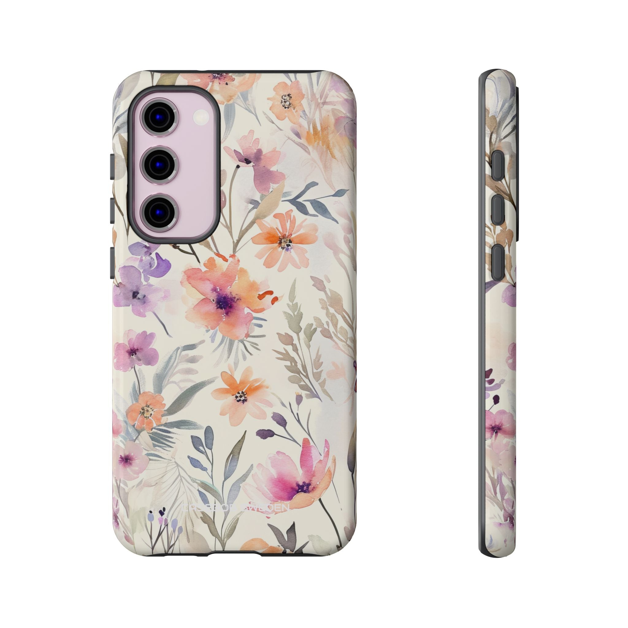 Soft Pink Floral Watercolor Design - Tough Samsung S23 Phone Case