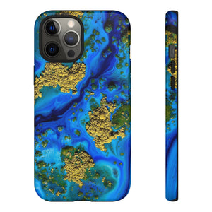 Blue Clear Ocean Ink Art iPhone Case (Protective) iPhone 12 Pro Max Glossy Phone Case