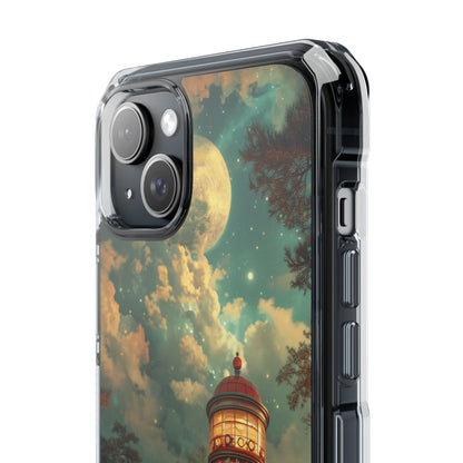 Vintage Moonlit Diner Fantasy iPhone 15 - Clear Impact Phone Case